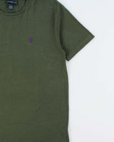 Vintage Y2K 00s Polo Ralph Lauren Khaki Classic Pony Single Stitch Crewneck T-Shirt - S