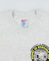 Vintage 1990s Fishes Of Hanauma Bay Hawaii Marl Grey Heavyweight Hanes Single Stitch Crewneck T-Shirt - XL