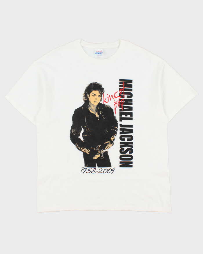 Vintage 2009 Michael Jackson Tribute Hanes Heavyweight Crewneck T-Shirt - L