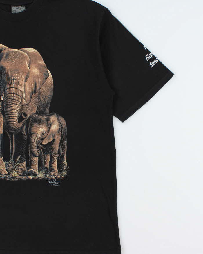 Vintage 1990s Peter Stewart Elephant Sanctuary Heavyweight Crewneck T-Shirt - XXL