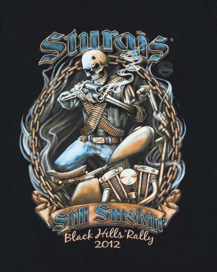 Vintage Sturgis Black Hills Rally 2012 Heavyweight Crewneck T-Shirt - XL