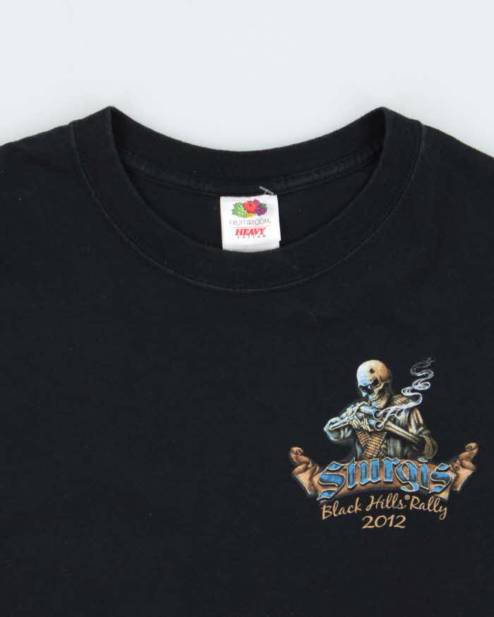 Vintage Sturgis Black Hills Rally 2012 Heavyweight Crewneck T-Shirt - XL