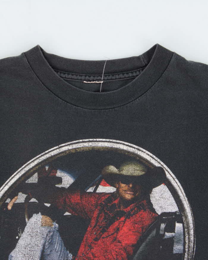 Vintage 2009 Alan Jackson Good Time Tour Faded Black Heavyweight Crewneck T-Shirt - S