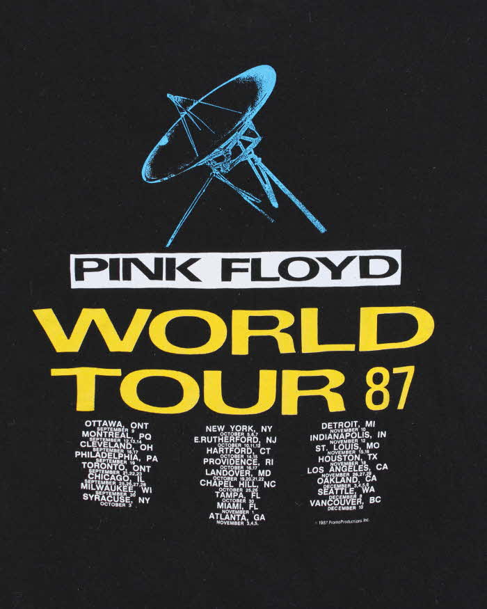 Vintage 1987 Pink Floyd 'A Momentary Lapse Of Reason' World Tour Single Stitch Made In Canada Crewneck T-Shirt - L