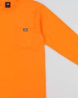 DSWT Obey Neon Orange All Eyez Long Sleeve Crewneck Pocket T-Shirt - M