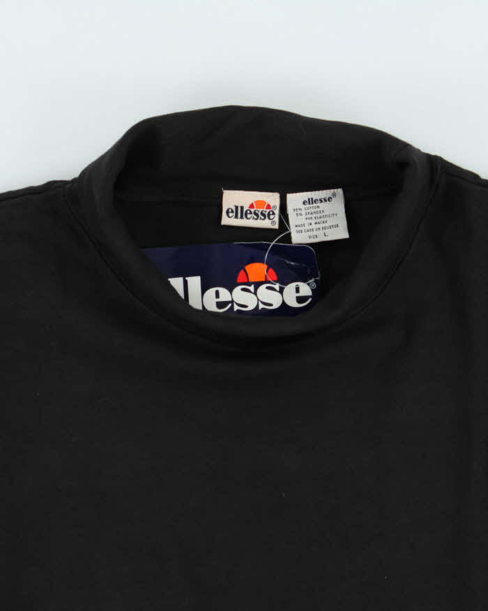 DSWT Vintage 1990s Ellesse Raphaela Heavyweight High Neck Long Sleeve Crewneck T-Shirt - L