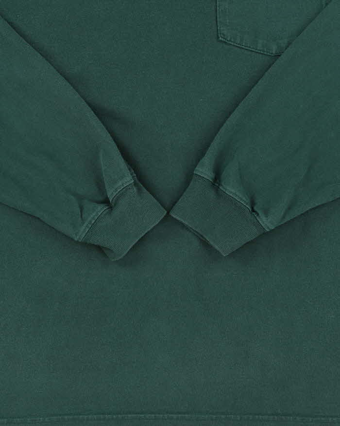 Vintage Carhartt Hunter Green Heavyweight Original Fit Long Sleeve Henley Pocket T-Shirt - M