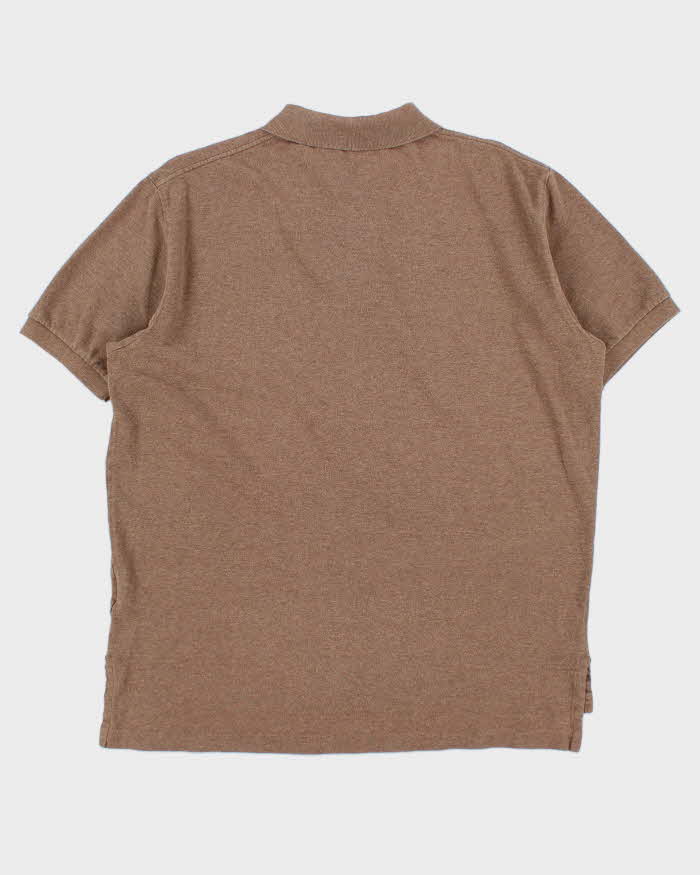 Vintage Y2K 00s Polo Ralph Lauren Brown Marl Classic Short Sleeve Polo Shirt - L