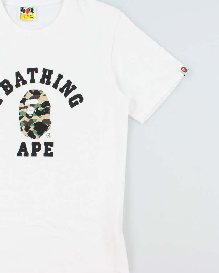 Vintage A Bathing Aape Bape Heavyweight Camo Logo Crewneck T-Shirt - L