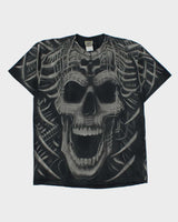 Vintage 2000 Liquid Blue Heavyweight Skull Print Crewneck T-Shirt - L