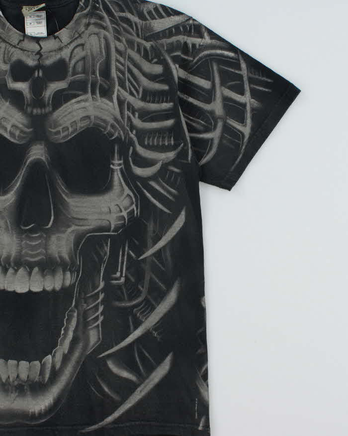 Vintage 2000 Liquid Blue Heavyweight Skull Print Crewneck T-Shirt - L