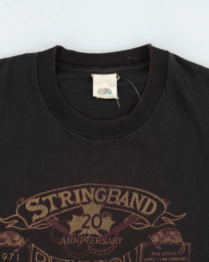 Vintage 1991 Stringband Reunion 20th Anniversary Heavyweight Made In Canada Single Stitch Crewneck T-Shirt - L