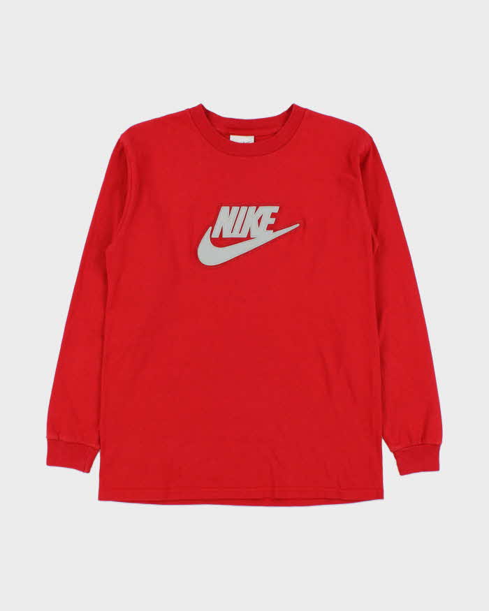 Vintage Y2K 00s Nike Heavyweight Embroidered Long Sleeve Crewneck T-Shirt - S