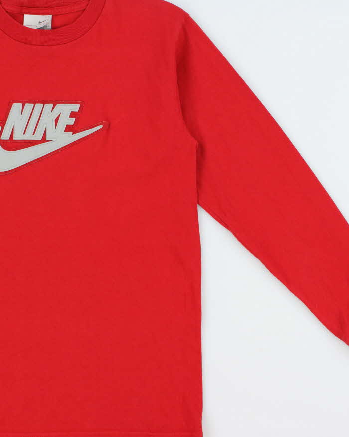 Vintage Y2K 00s Nike Heavyweight Embroidered Long Sleeve Crewneck T-Shirt - S