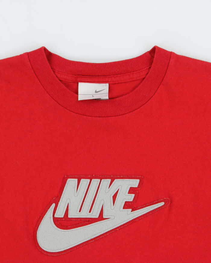 Vintage Y2K 00s Nike Heavyweight Embroidered Long Sleeve Crewneck T-Shirt - S