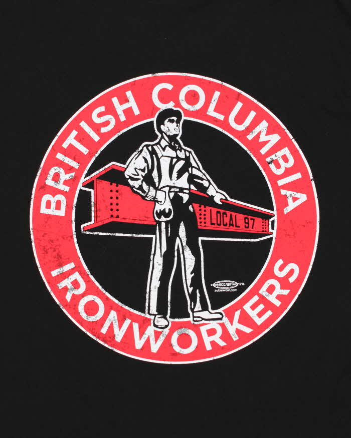 Vintage 1997 Iron Works British Columbia Heavyweight Made In USA Bayside Crewneck T-Shirt - L
