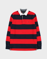 Vintage Y2K 00s Tommy Hilfiger Heavyweight Striped Long Sleeve Rugby Shirt - S