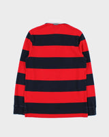 Vintage Y2K 00s Tommy Hilfiger Heavyweight Striped Long Sleeve Rugby Shirt - S
