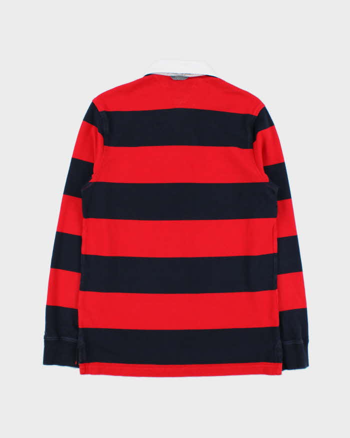 Vintage Y2K 00s Tommy Hilfiger Heavyweight Striped Long Sleeve Rugby Shirt - S