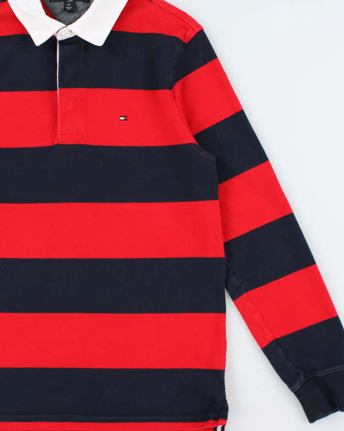 Vintage Y2K 00s Tommy Hilfiger Heavyweight Striped Long Sleeve Rugby Shirt - S