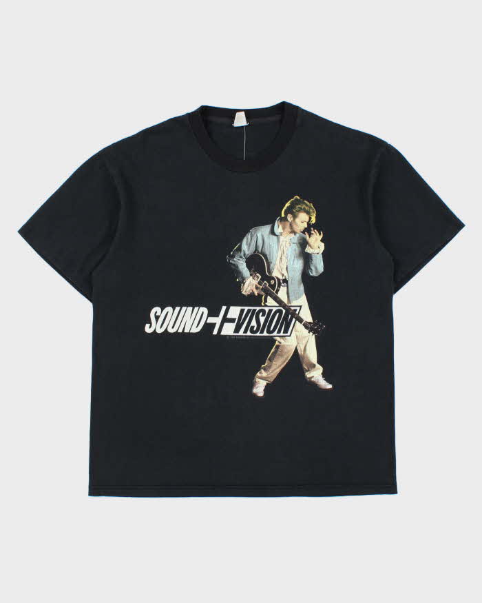 Vintage 1990 David Bowie Sound & Vision World Tour Brockum Single Stitch Made In USA Crewneck T-Shirt - L