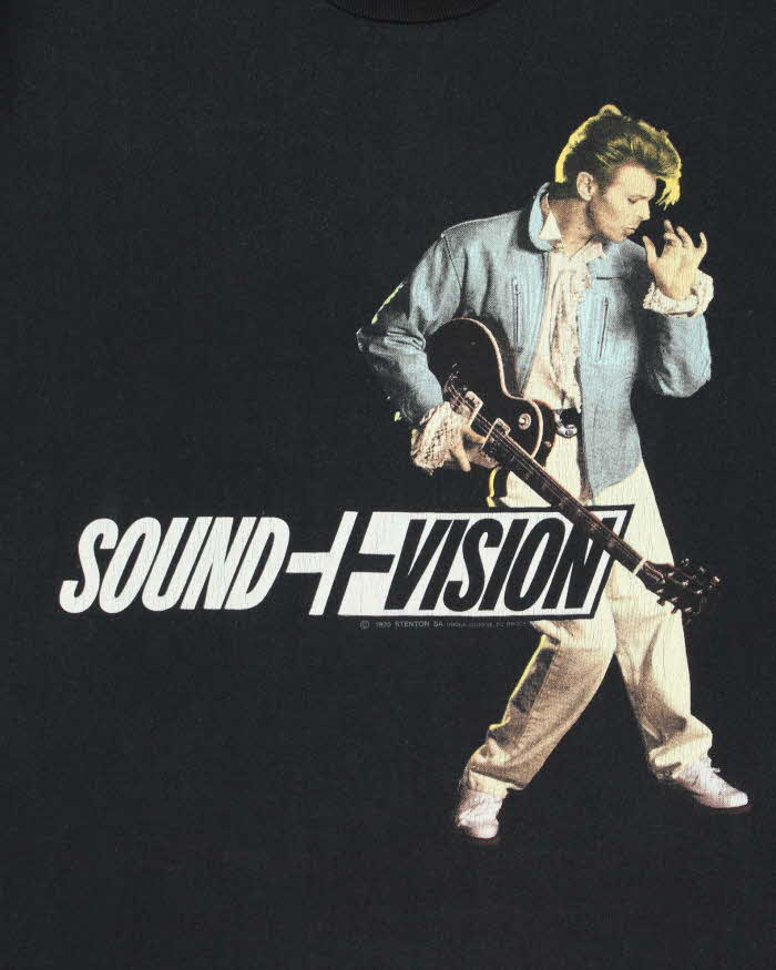 Vintage 1990 David Bowie Sound & Vision World Tour Brockum Single Stitch Made In USA Crewneck T-Shirt - L