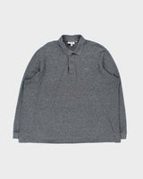 Vintage Lacoste Grey Marl Classic Fit Long Sleeve Polo Shirt - 4XL