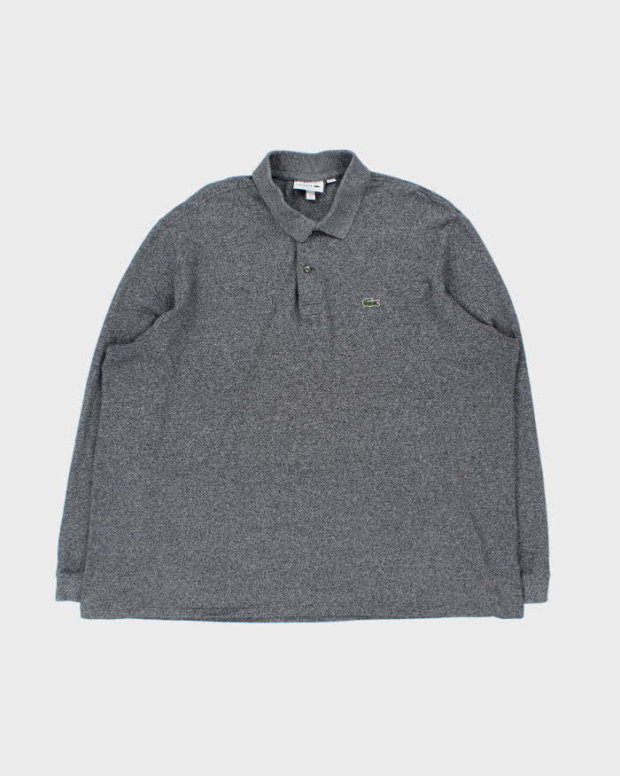 Vintage Lacoste Grey Marl Classic Fit Long Sleeve Polo Shirt - 4XL