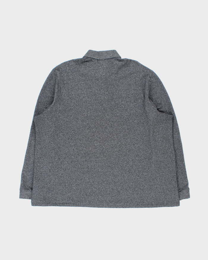 Vintage Lacoste Grey Marl Classic Fit Long Sleeve Polo Shirt - 4XL