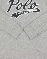 Vintage Polo Ralph Lauren Grey Marl Script Long Sleeve Crewneck T-Shirt - M