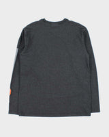 Vintage 1990s Guess Jeans Grey Marl Heavyweight Made In Canada Long Sleeve Crewneck T-Shirt - M