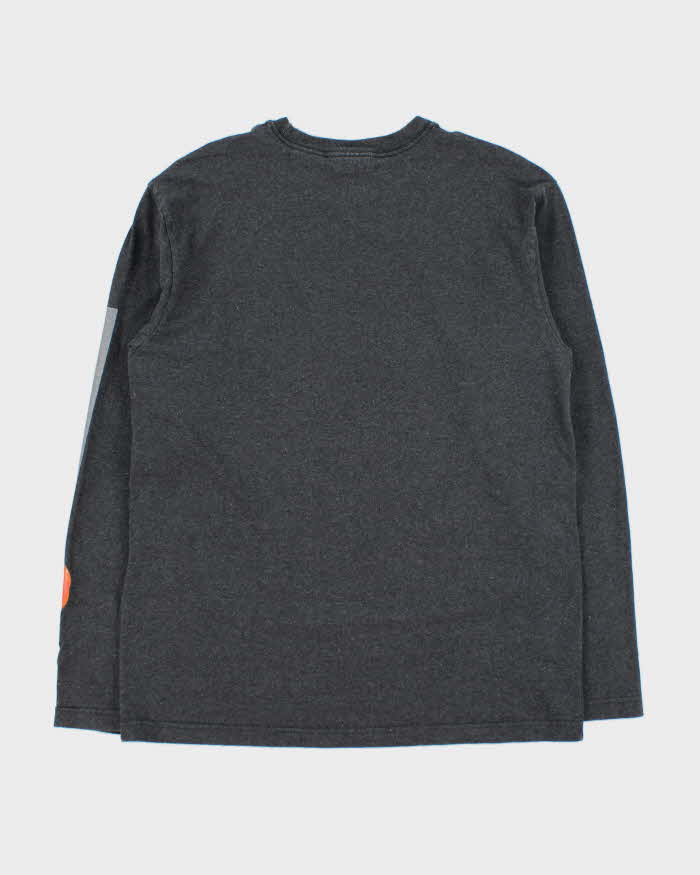 Vintage 1990s Guess Jeans Grey Marl Heavyweight Made In Canada Long Sleeve Crewneck T-Shirt - M