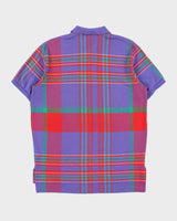 Vintage 1990s Polo Ralph Lauren Tartan Plaid Made In USA Short Sleeve Polo-Shirt - M