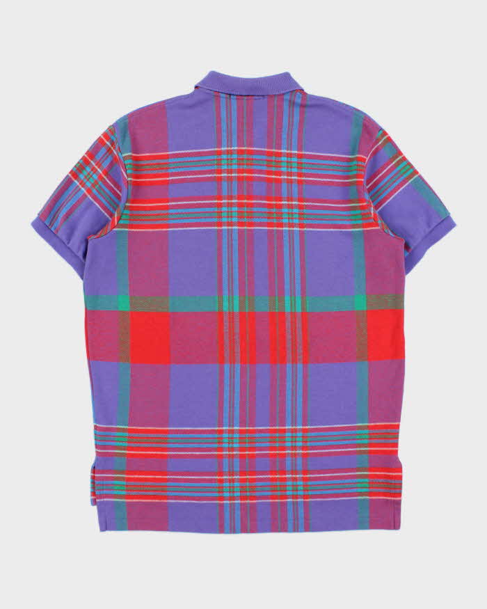 Vintage 1990s Polo Ralph Lauren Tartan Plaid Made In USA Short Sleeve Polo-Shirt - M