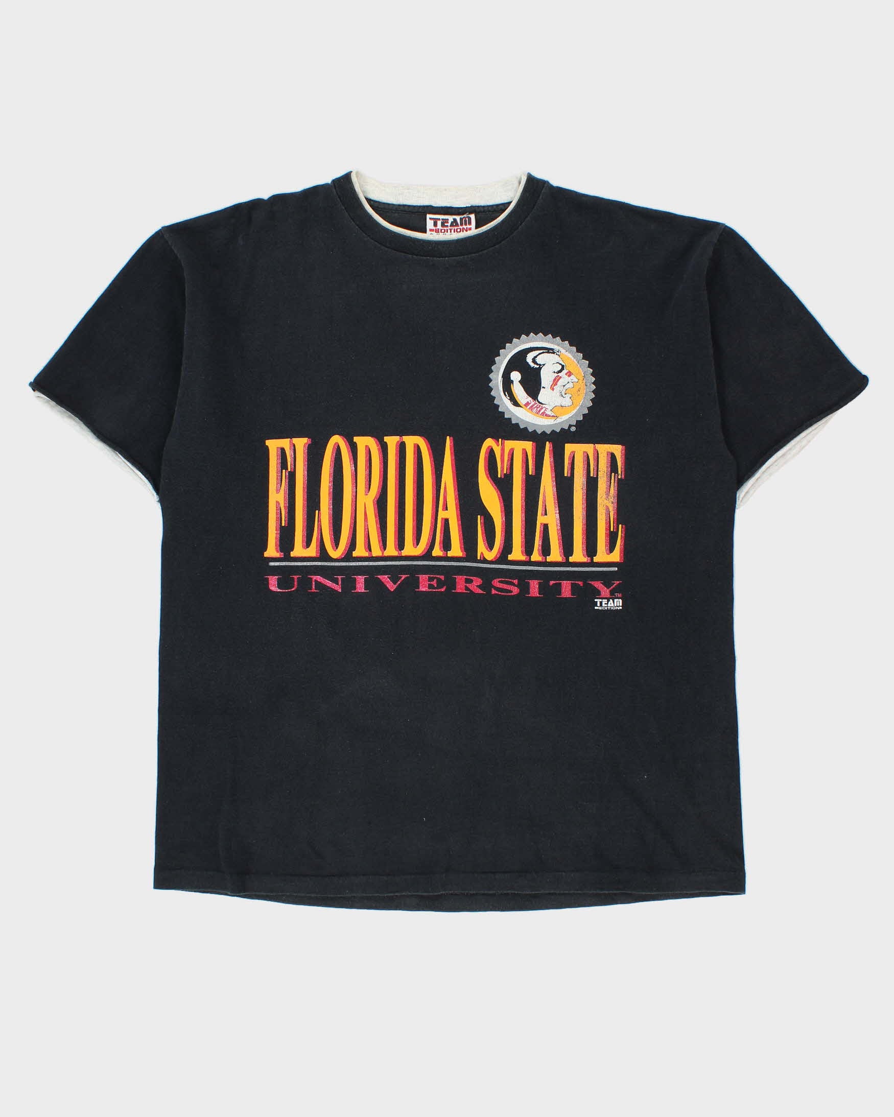 Vintage 1990s Florida State Team Apparel Heavyweight Layered Made In USA Single Stitch Crewneck T-Shirt - XL