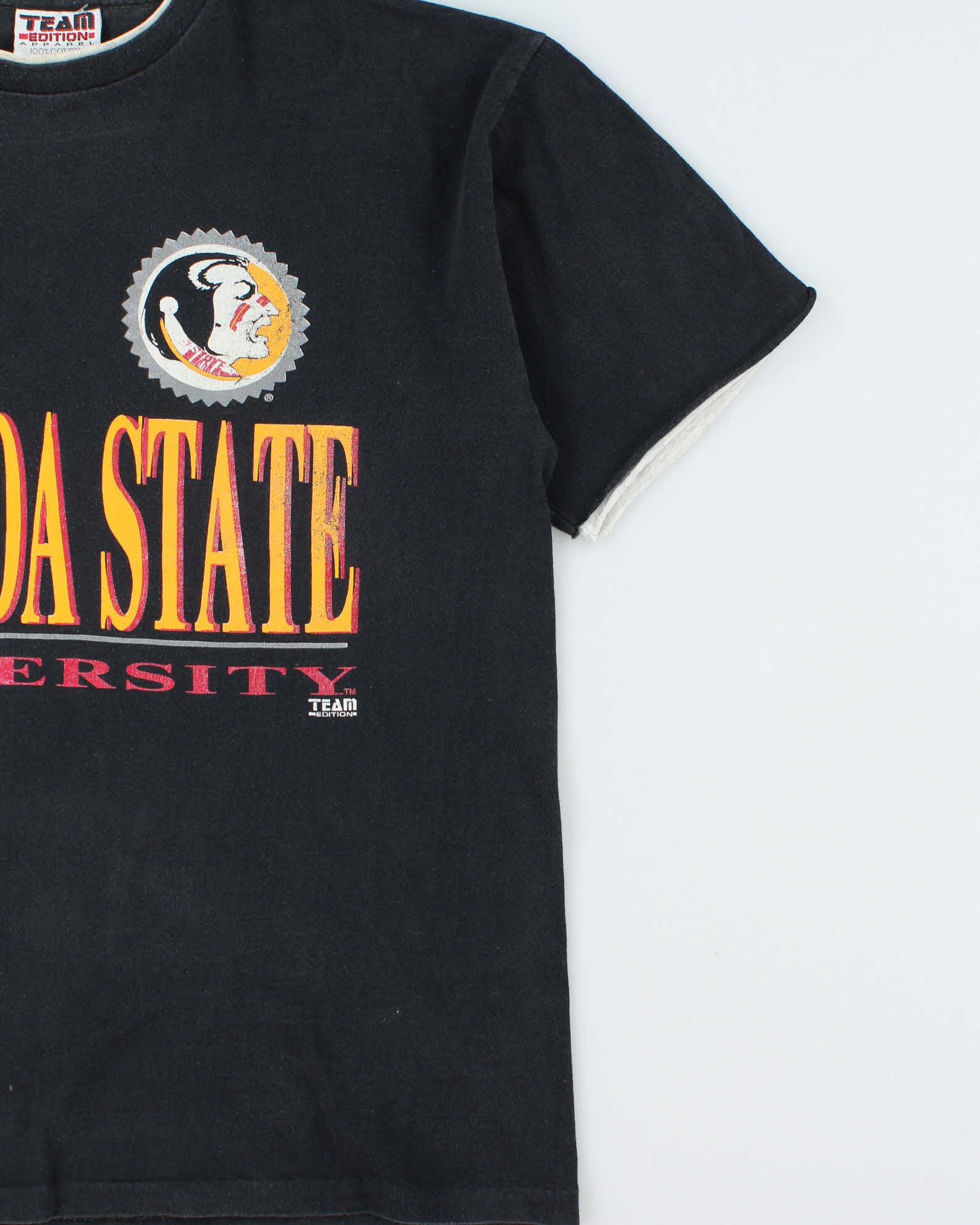 Vintage 1990s Florida State Team Apparel Heavyweight Layered Made In USA Single Stitch Crewneck T-Shirt - XL