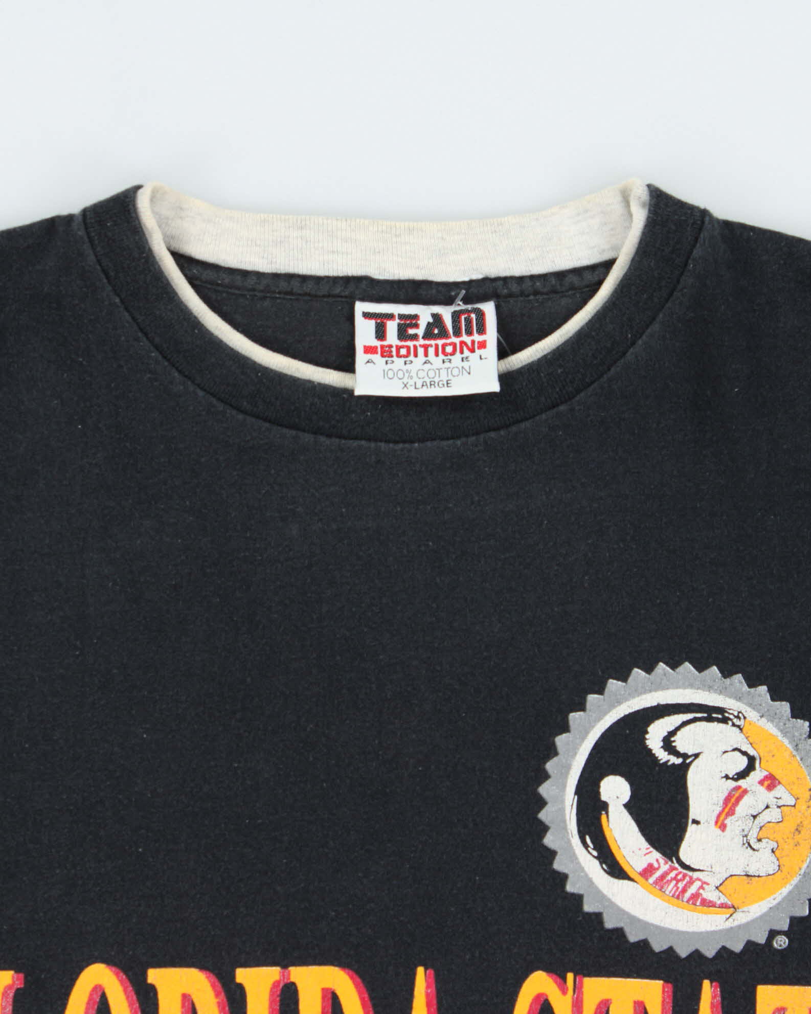 Vintage 1990s Florida State Team Apparel Heavyweight Layered Made In USA Single Stitch Crewneck T-Shirt - XL