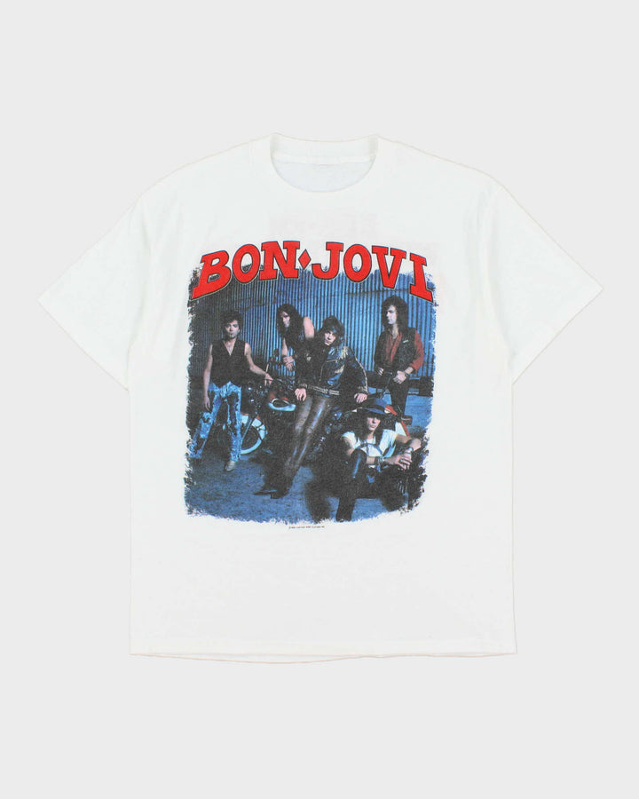 Vintage 1989 Bon Jovi 'Kiss-Em Where It Stinks Tour New Jersey' Single Stitch Made In USA Crewneck T-Shirt - L