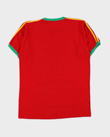 Vintage Y2K 00s World Of Soccer Portugal Football Heavyweight Embroidered Crewneck Ringer T-Shirt - XL