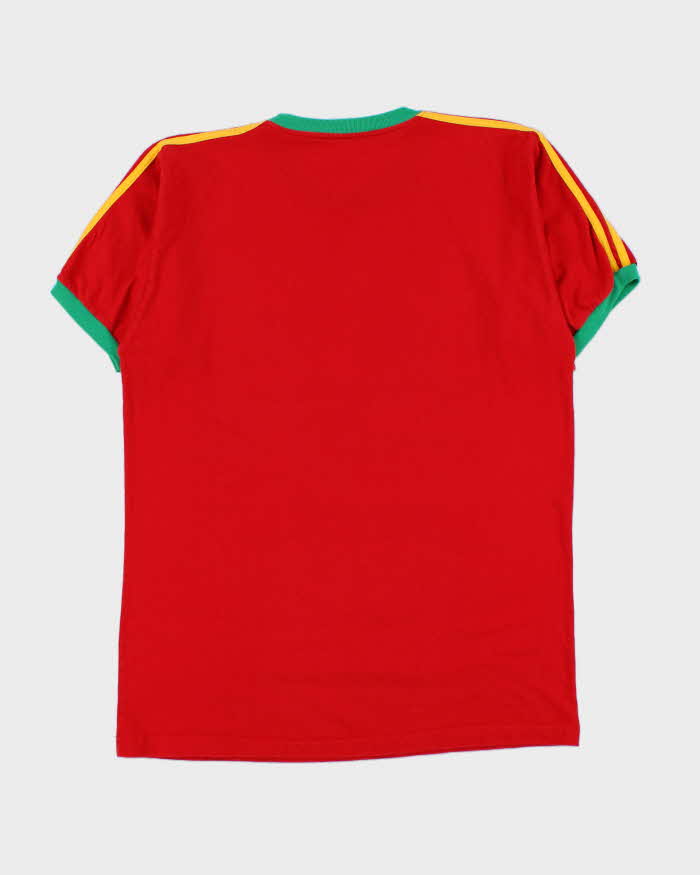 Vintage Y2K 00s World Of Soccer Portugal Football Heavyweight Embroidered Crewneck Ringer T-Shirt - XL