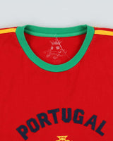 Vintage Y2K 00s World Of Soccer Portugal Football Heavyweight Embroidered Crewneck Ringer T-Shirt - XL