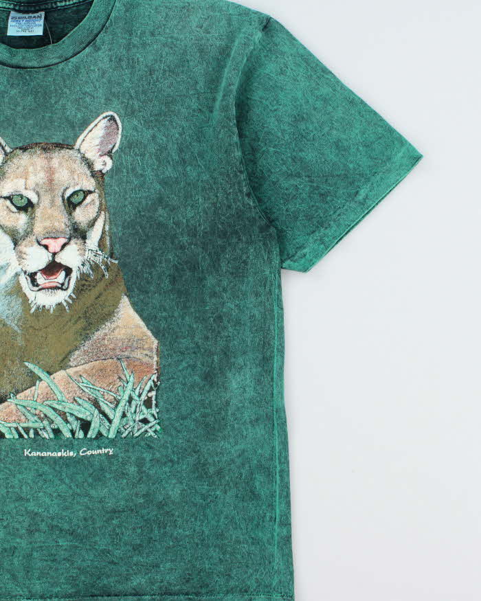 Vintage 1994 Kananaskis Country Acid Wash Gildan Heavyweight Single Stitch Made In Canada Crewneck T-Shirt - XL