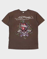Vintage Y2K 00s Ed Hardy Christian Audigier Embellished Made In USA Crewneck T-Shirt - XL