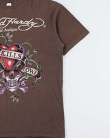 Vintage Y2K 00s Ed Hardy Christian Audigier Embellished Made In USA Crewneck T-Shirt - XL