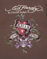 Vintage Y2K 00s Ed Hardy Christian Audigier Embellished Made In USA Crewneck T-Shirt - XL