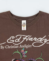 Vintage Y2K 00s Ed Hardy Christian Audigier Embellished Made In USA Crewneck T-Shirt - XL