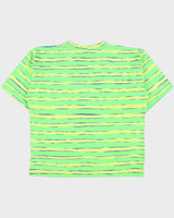 Vintage 1992 Quiksilver Heavyweight Striped Made In USA Single Stitch Boxy Crewneck T-Shirt - L