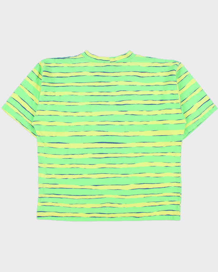 Vintage 1992 Quiksilver Heavyweight Striped Made In USA Single Stitch Boxy Crewneck T-Shirt - L