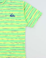 Vintage 1992 Quiksilver Heavyweight Striped Made In USA Single Stitch Boxy Crewneck T-Shirt - L