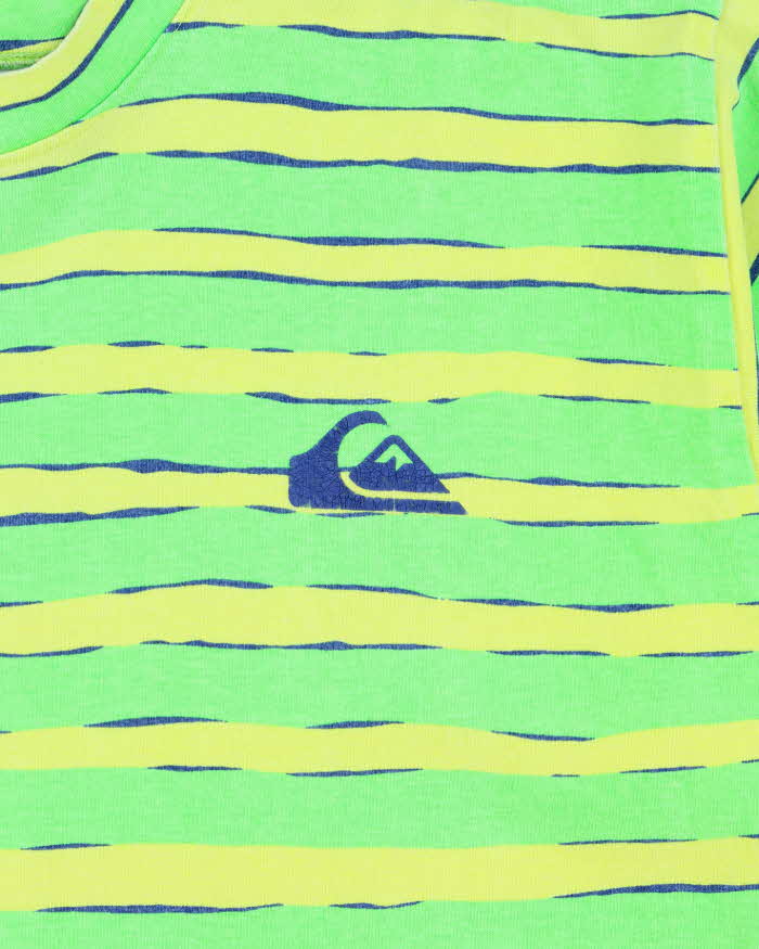 Vintage 1992 Quiksilver Heavyweight Striped Made In USA Single Stitch Boxy Crewneck T-Shirt - L